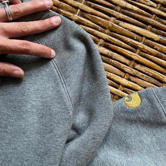 NWT Carhartt WIP Chase Hooded Sweatshirt in Heather Gray - Picture 5 of 6